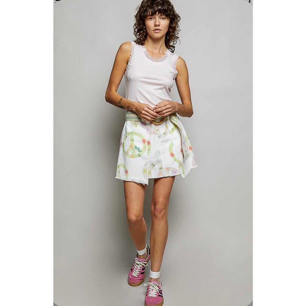 Peace A-line Mini Skirt - Picture 3 of 8